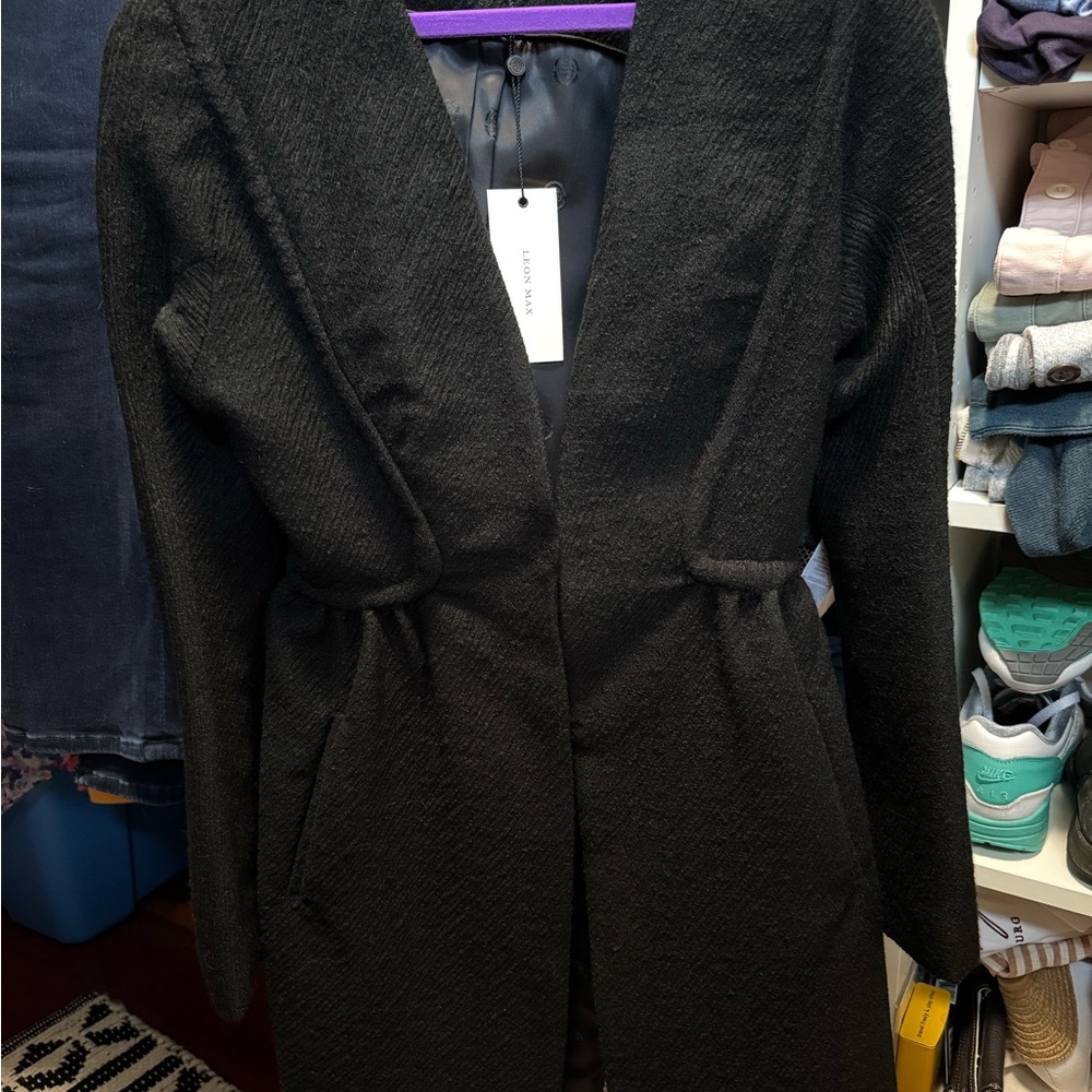 Black Leon Max Textured Coat size 4